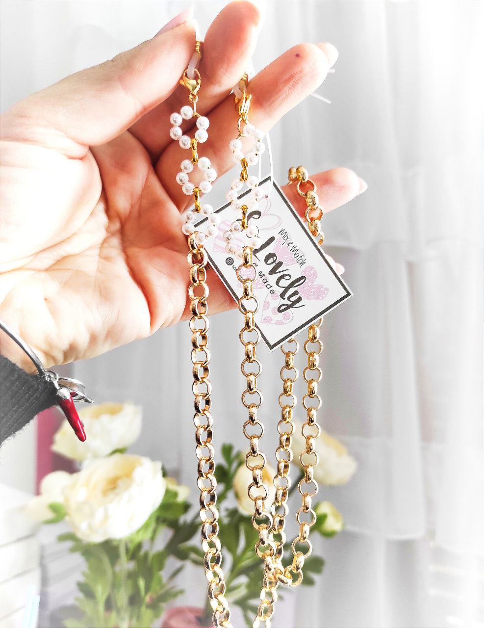 Catena rolò oro con cerchietti perline (CAT.B17 oro)