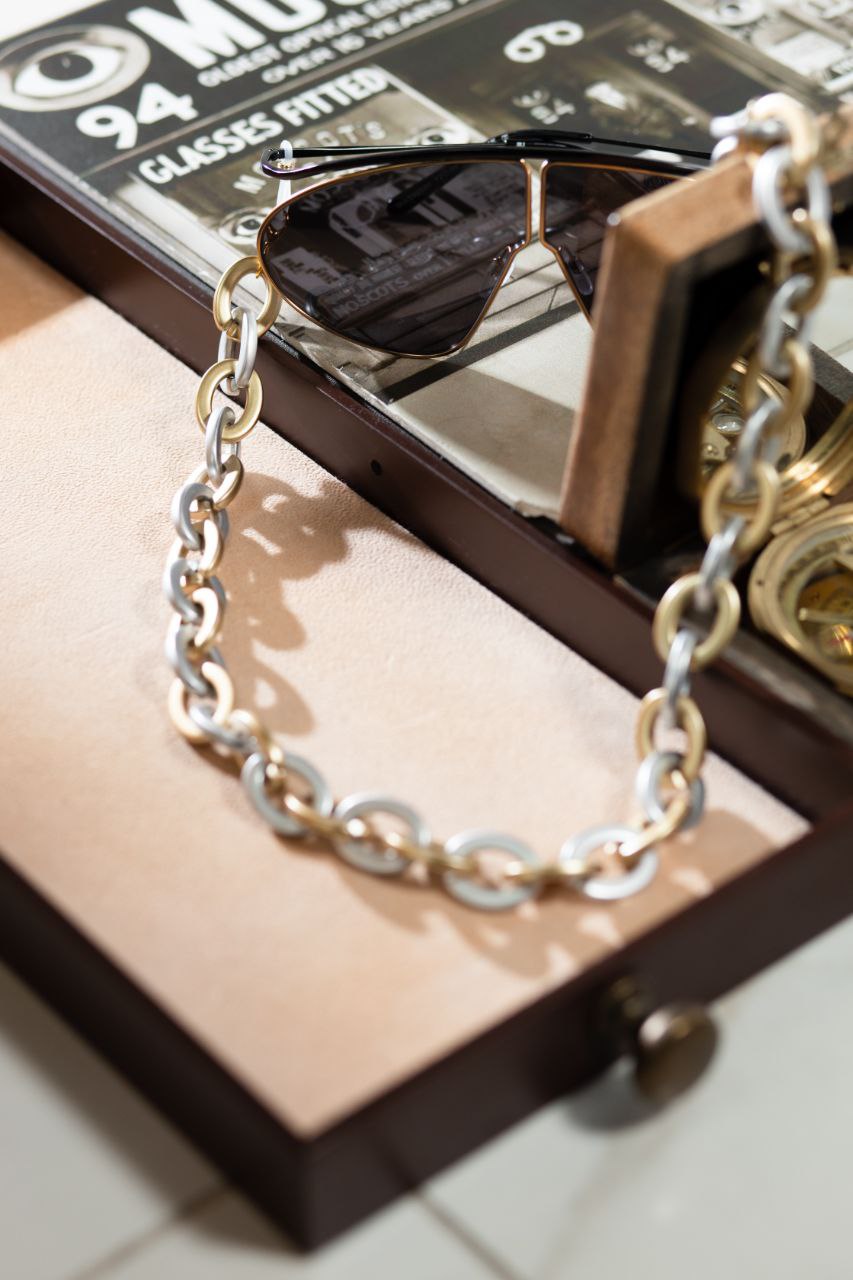 Catena resina maglie ovali oro e argento (CAT.R17 oro/argento)