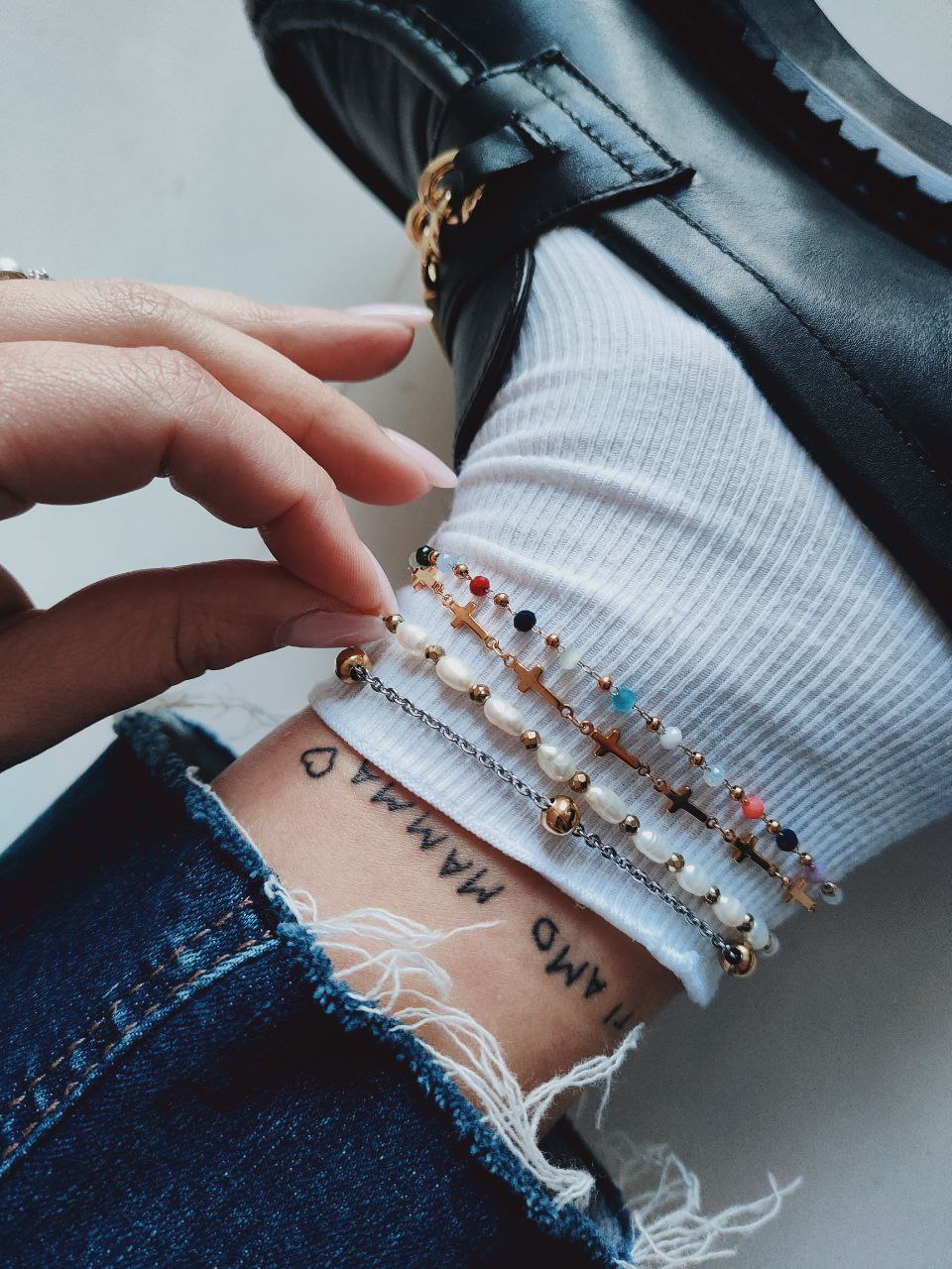 Caviglieri stelline pendenti oro