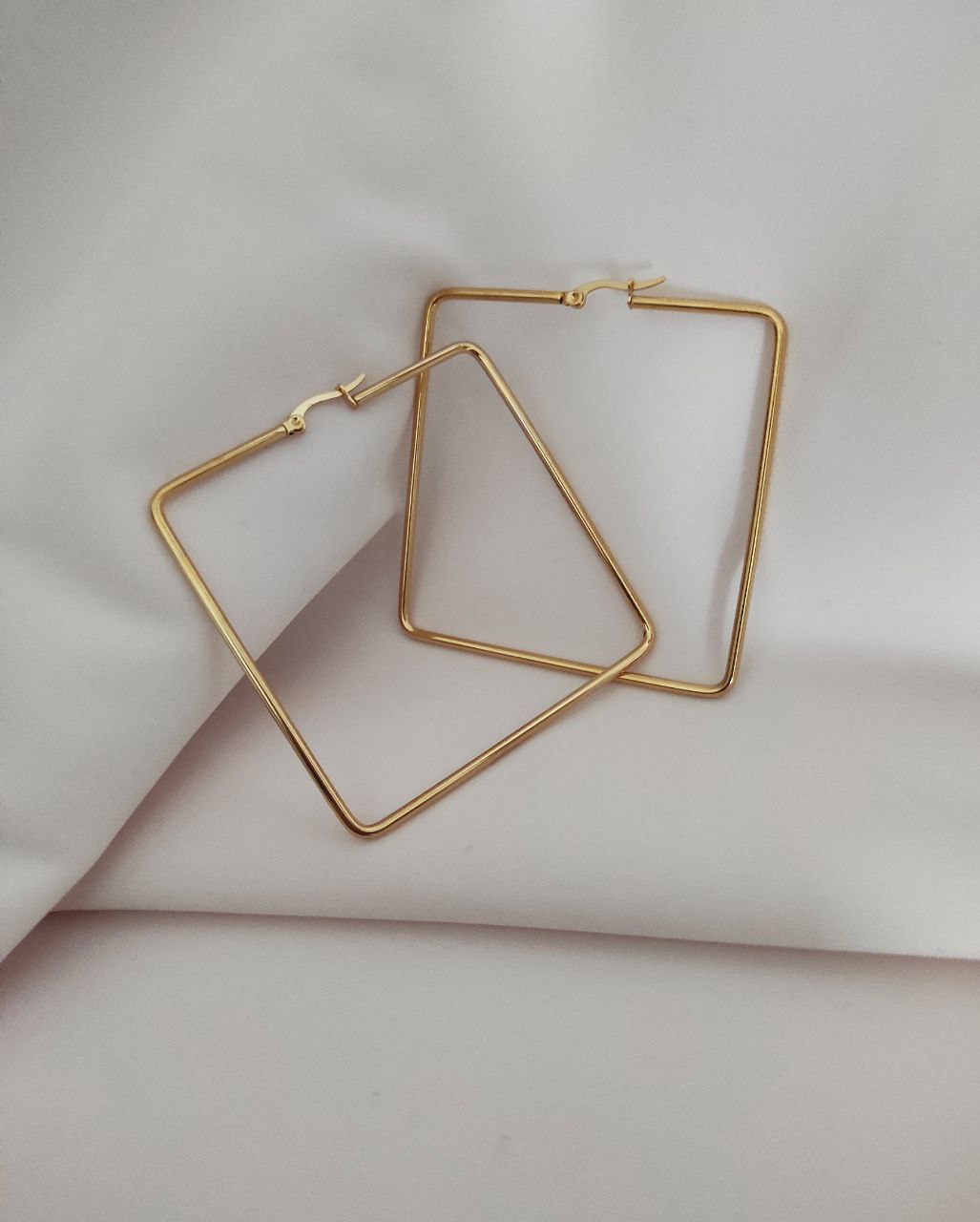 Orecchini quadrati oro grandi