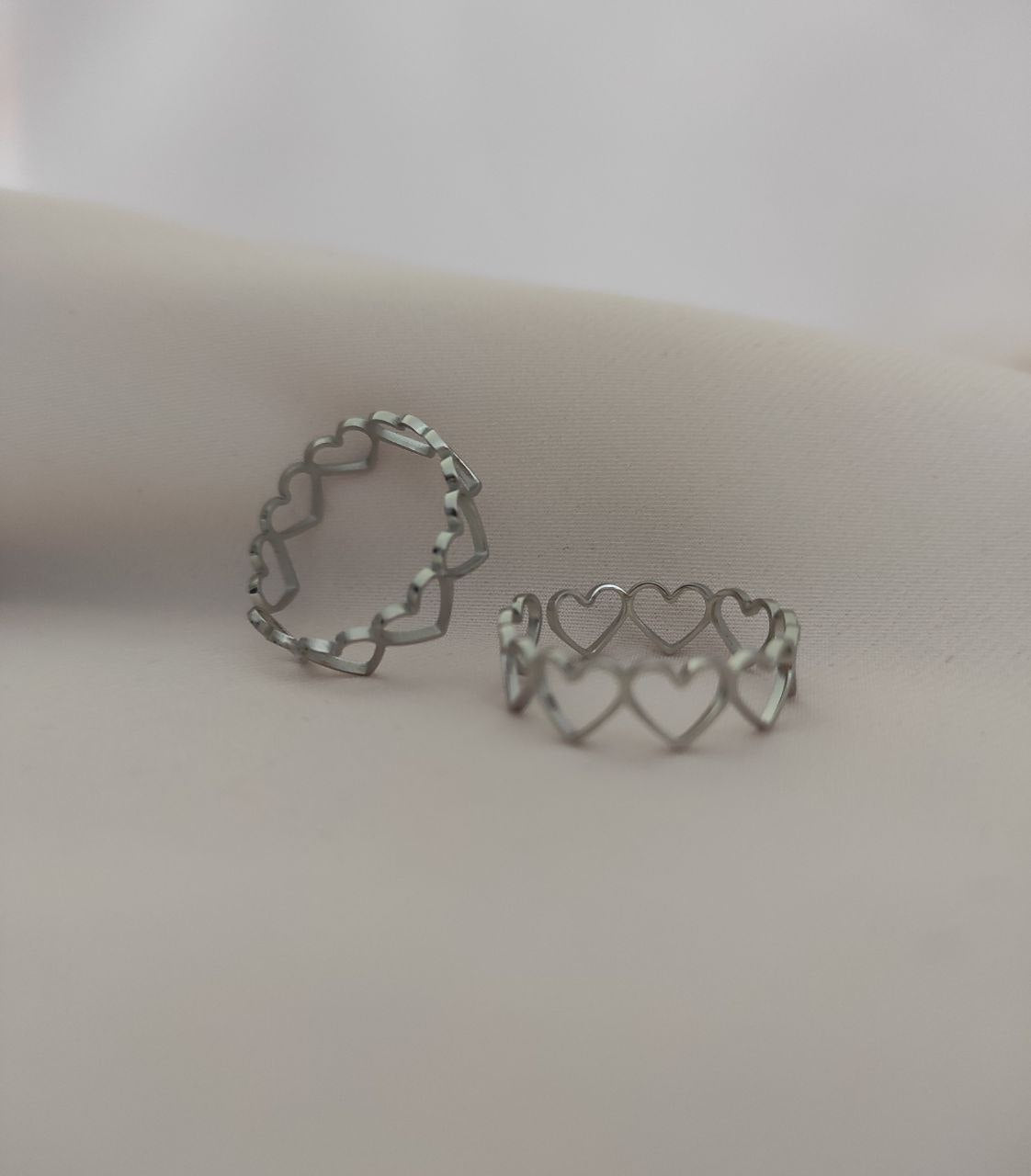 anello cuori argento