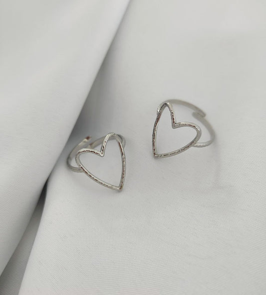 Anello cuore grande argento