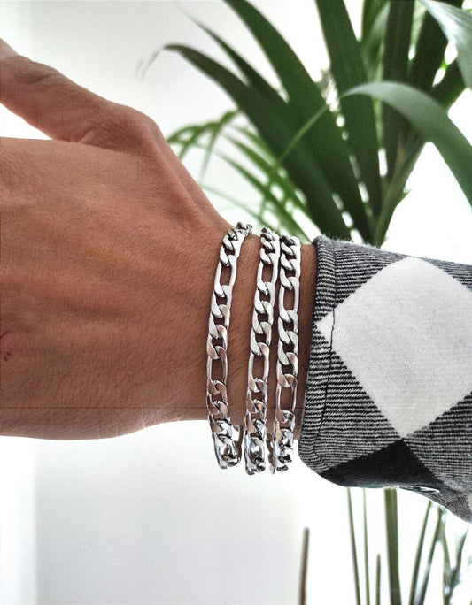 Bracciale catena grumetta maglia 3+1