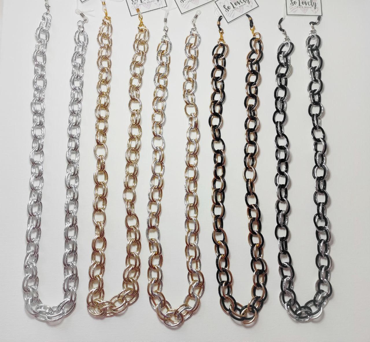 Catena ovale bicolor nero/oro (CAT.A04 NERO/ORO)