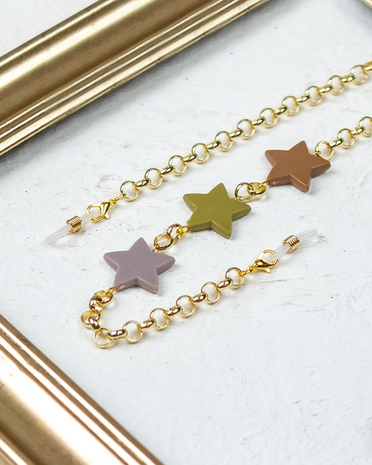 Catena oro con stelle in resina  (CAT.B05 lilla)