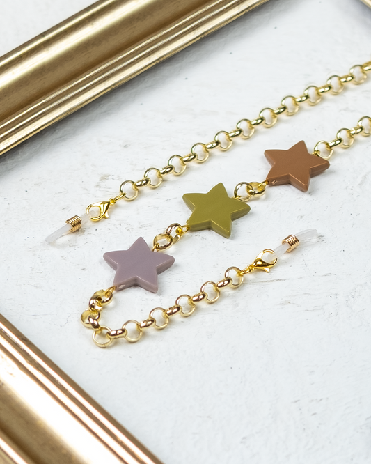 Catena oro con stelle in resina (CAT.B05 lilla)