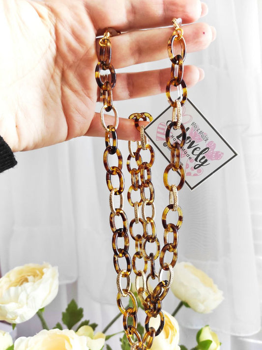 Catena ovale resina e alluminio (CAT.R11 oro)