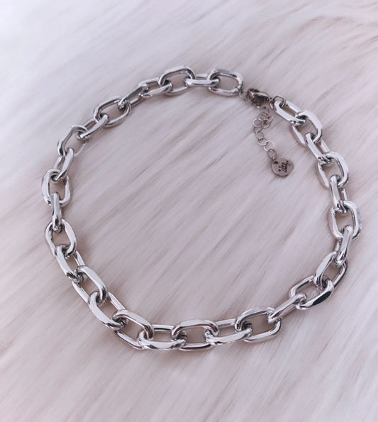 Collana catena ovale argento