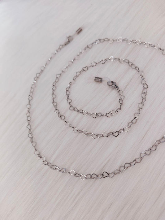 Catenella per occhiali cuoricini in acciaio AC.07