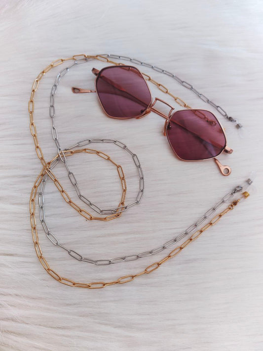 Catenella per occhiali ovale in acciaio AC.20 oro/argento