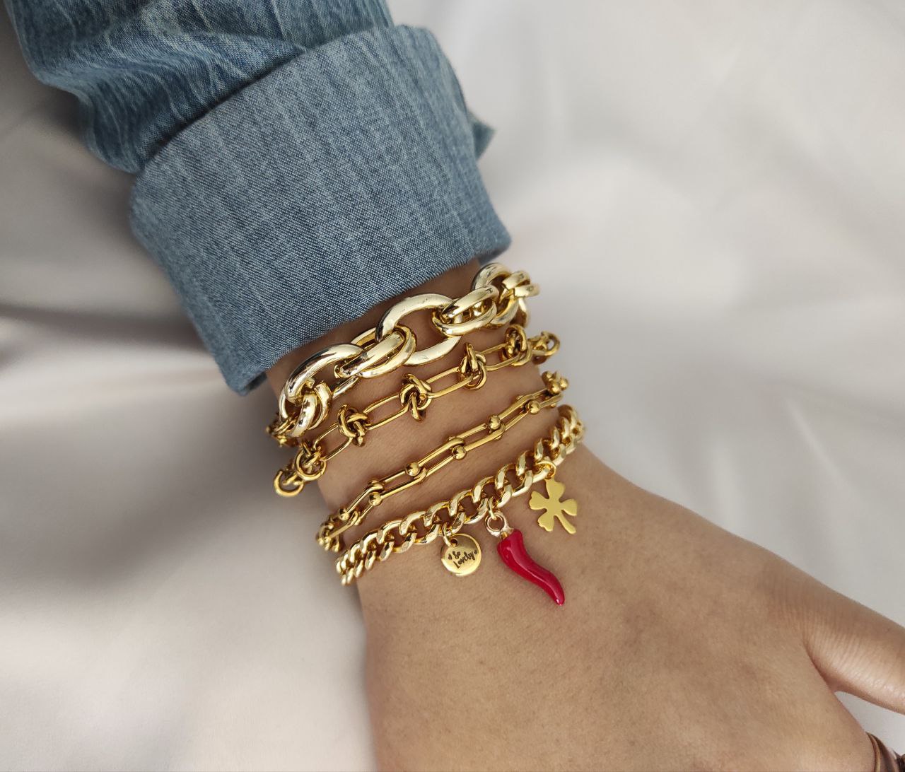 Bracciale oro "Good luck"