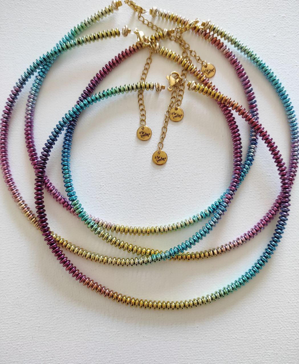 Collana dischi multicolor