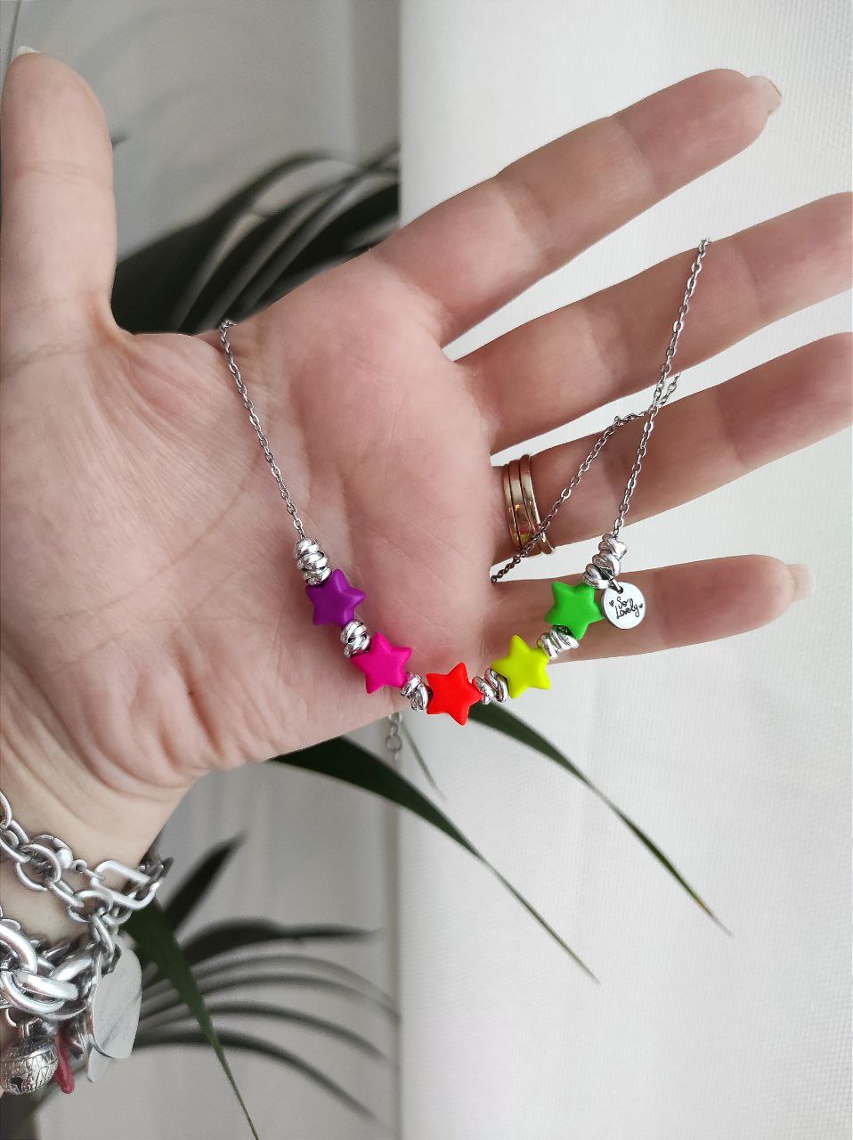 Collana stelle fluo