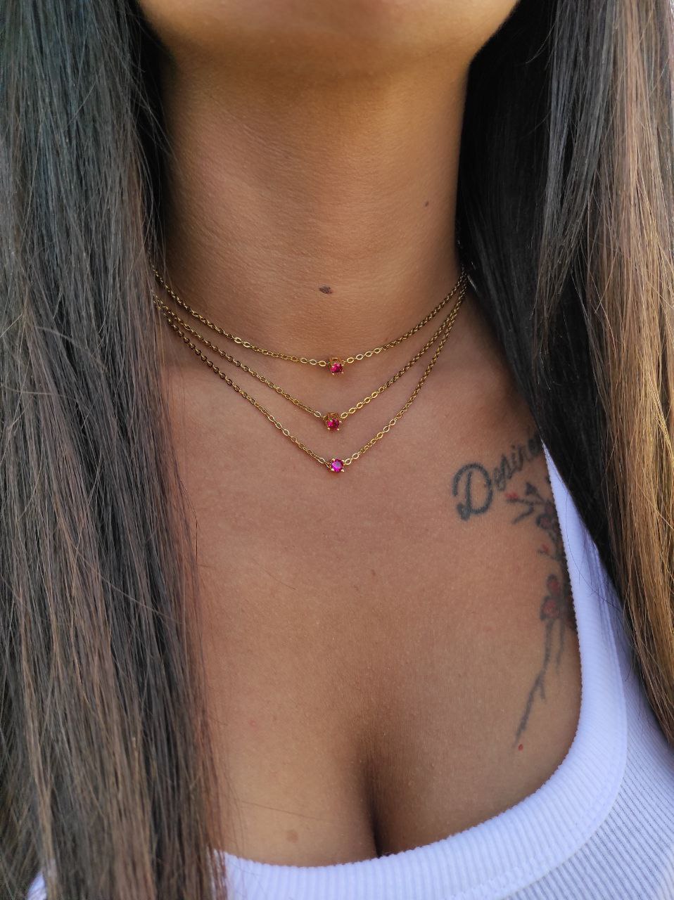 Collana punto luce fucsia