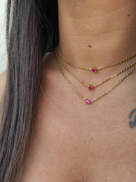 Collana punto luce fucsia