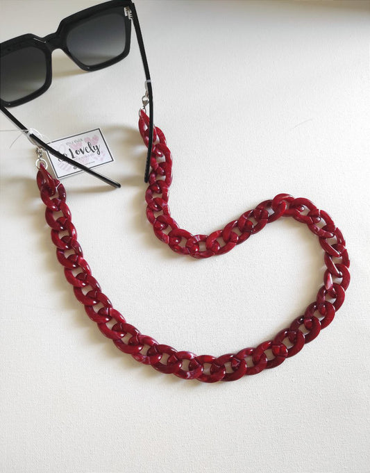 Catena grumetta resina rosso/bordeaux (CAT. R06 ROSSO)