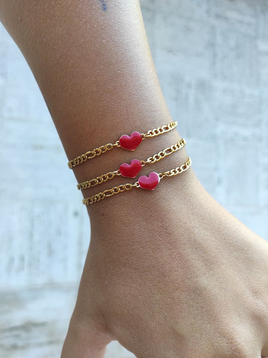 Bracciale cuore rosso