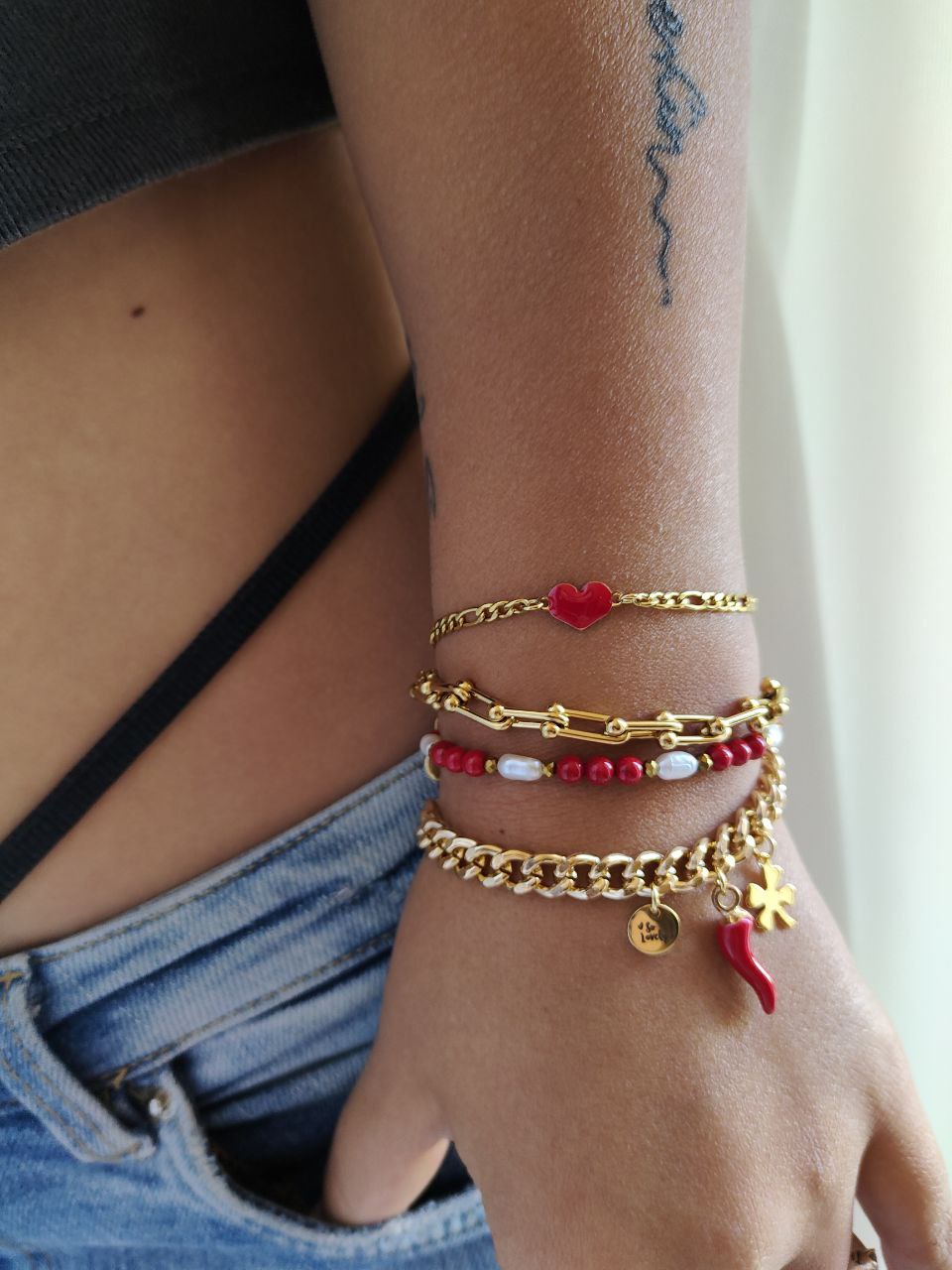 Bracciale cuore rosso