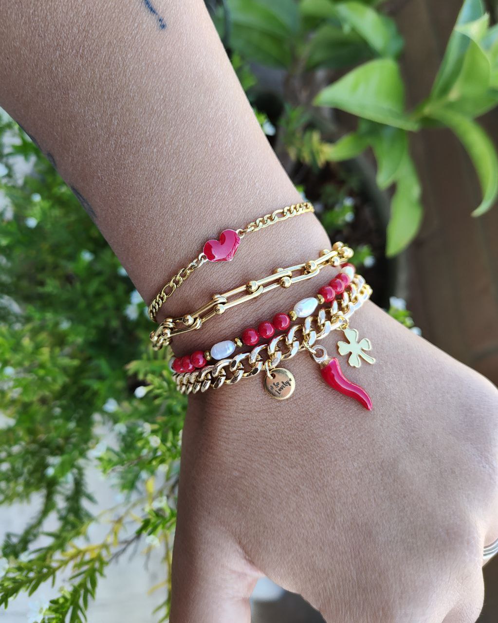 Bracciale cuore rosso